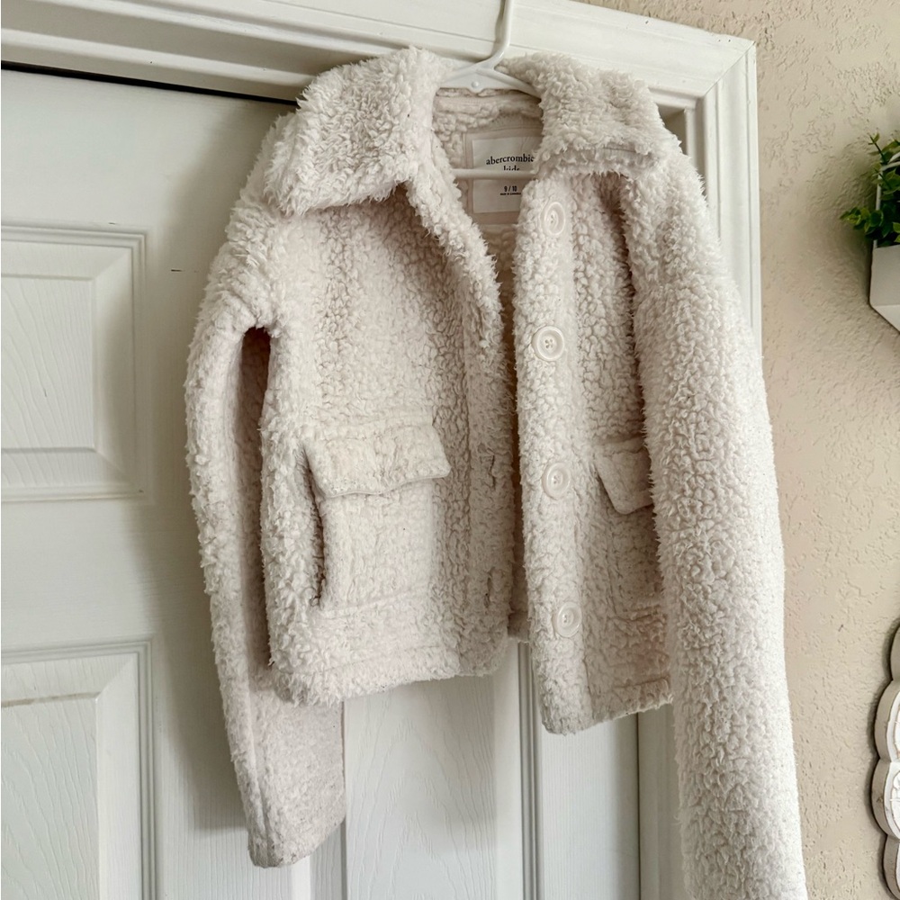 Abercrombie Kids Cream Sherpa Jacket